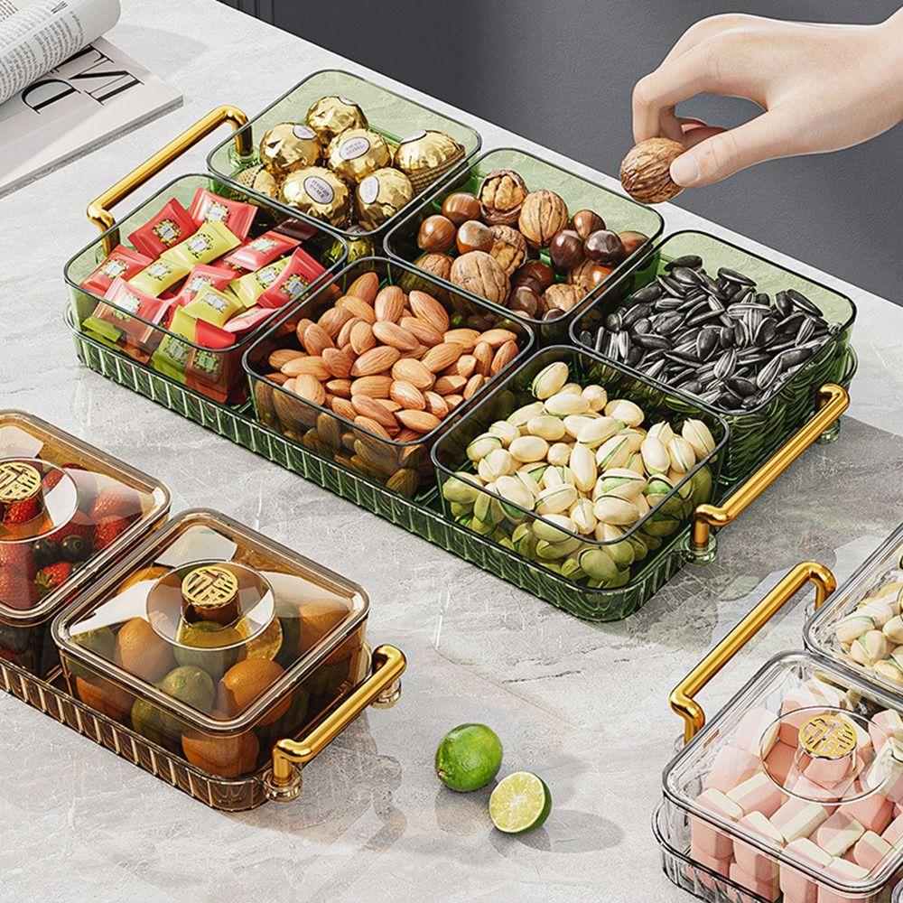 Σύγχρονα Διαιρούμενα Πιάτα Σερβιρίσματος Ημιδιαφανής Δίσκος Αποθήκευσης Φρούτων Πιάτο Ξηρών Καρπών Υπνοδωμάτιο