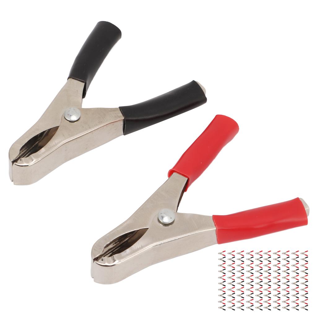 50 Set Insulated Clip 20A High Accuracy Process Elasticity Electric Test Clamp with PVC Insulating Sheath for Wire