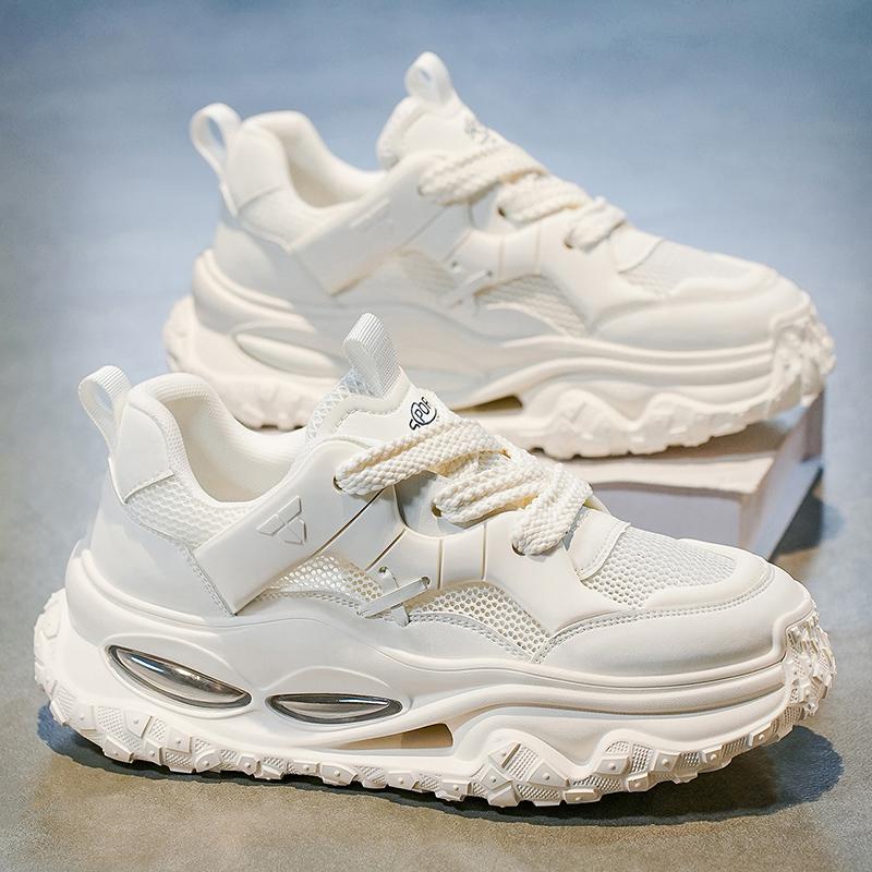 

Новая Мода Мужские Четыре Сезона Удобные Ботинки на Толстой Подошве Студенческие Мальчики Девочки Трендовые Дышащие Повседневные Кроссовки для Бега на Мягкой Подошве 44 белый