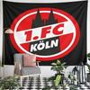1 FC Koln Cologne Cathedral Towers Crest Wall Tapestry Red Black German Football Fan Decor for Man Cave Gift