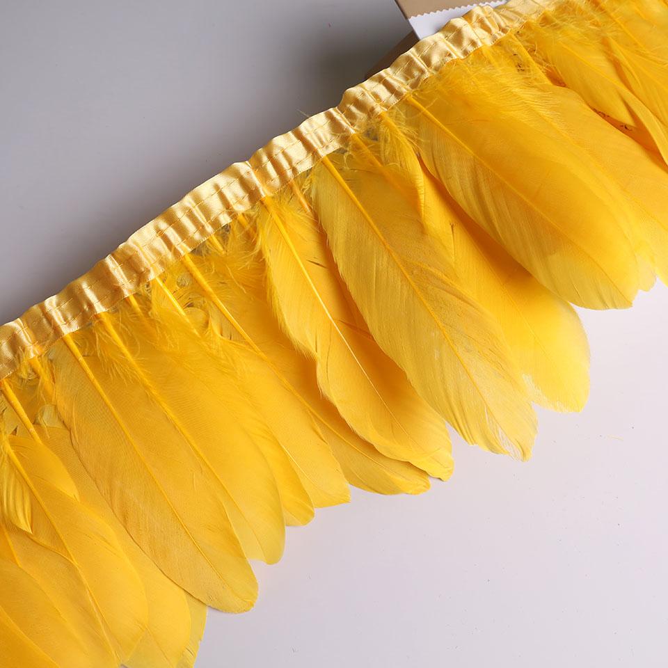Feather10Meters Goose Feather Fringe Ribbon Handicraft Accessories White Swan Feathers Trims Carnival Plumas Dress Decoration