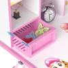 2Pcs Kids Study Desk Chair Set Height Adjustable Tiltable Desk And Chair School Study Desk And Chair Bedroom With Foot Pedal