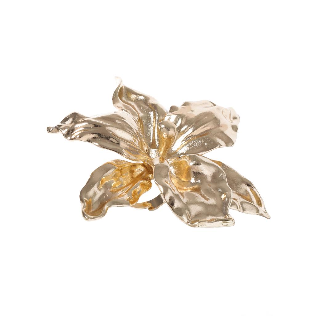 Exaggerated fashion personality trend alloy large flower live opening ring simple niche versatile model