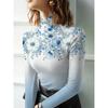Women's Cheongsam Collar Long-sleeved T-shirt, Suitable for Women, Regular Version, Suitable for All Seasons