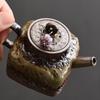 100ML Old Rock Mud Square Teapot  Retro Ceramic Tea Brewing Tea Pot Kung Fu Teapot Ball Hole Filter Tea Kettle Tea Ceremony