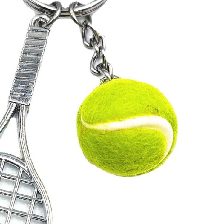 Modern Metallic Tennis Bag Keychain Lightweight Purse Decoration Friendly Key Holder Practical Wear Resistance