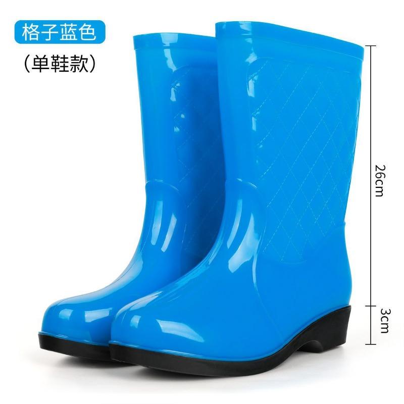 rain shoes women's medium tube four-season work rain boots cotton warm thick-soled wear-resistant water boots non-slip water shoes women