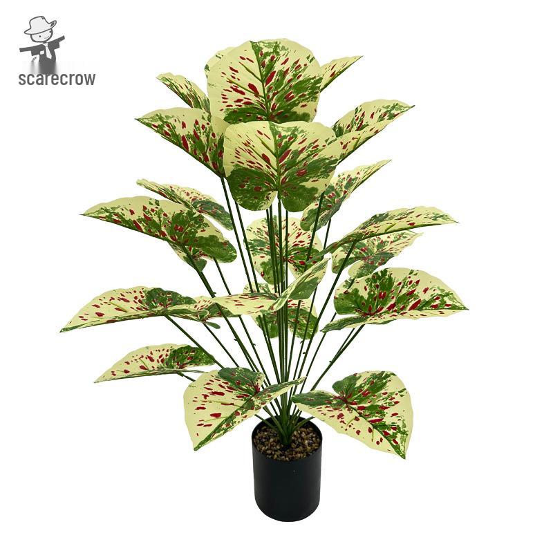 Artificial Colored Taro Leaves: Indoor Decorative Potted Plant