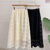 Honey J Acana Popcorn Frill Lace Banding Long Skirt 2color