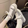 Broken code clearance special canvas shoes women's spring new breathable leisure sports lace-up versatile thick baseplate shoes