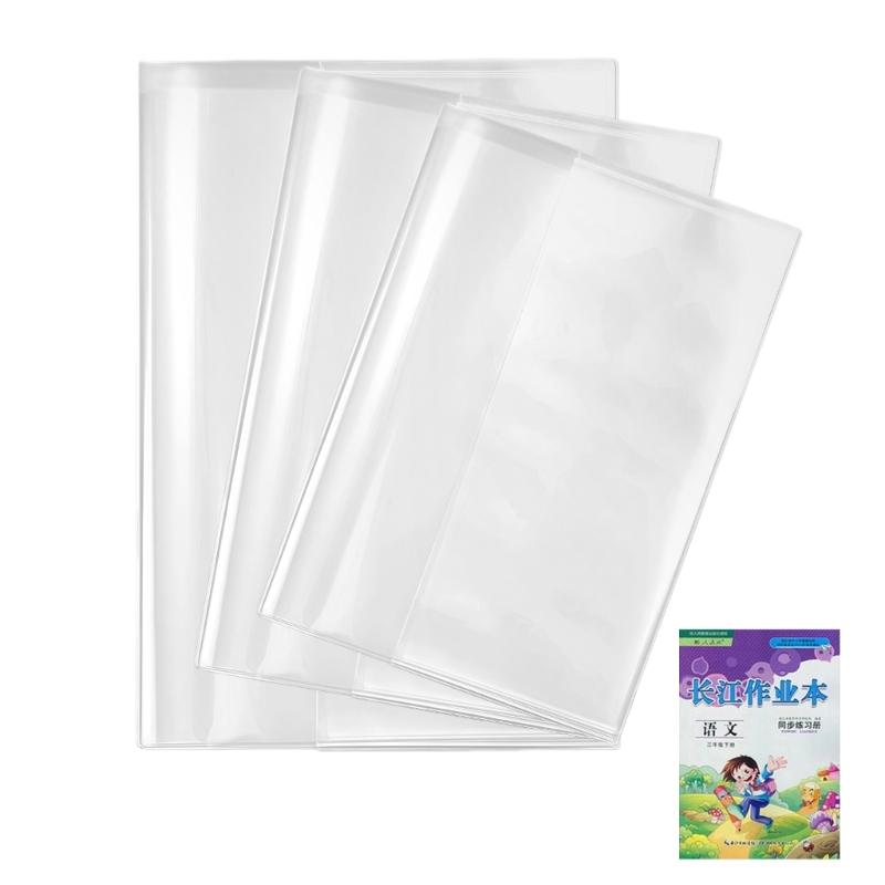 10PCS Clear Plastic Book Wraps Book Covers for Students Water Resistant Friendly Design Textbook Protectors
