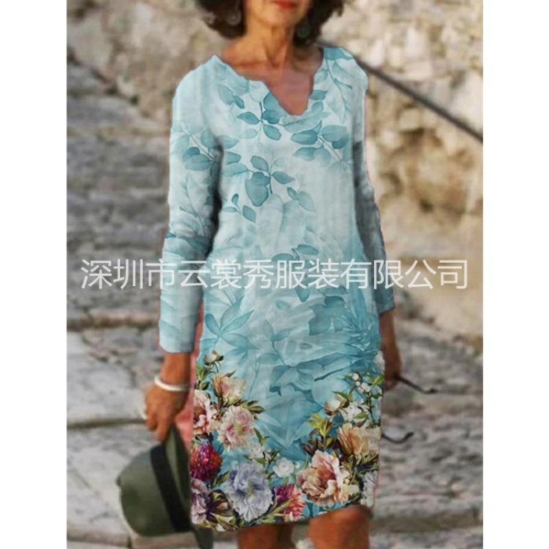 BITCED Fashion Autumn Winter Long Sleeve V-Neck Casual Dresses