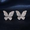 Modische Damenohrringe Silberne Nadel Schmetterling Schleife Mikro-Pavé Zirkon Ohrringe Für Frauen Geschenke Pendientes Ohrringe