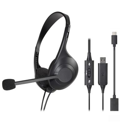 Στερεοφωνικό USB Headset Audio Technica Συμβατό Μικρόφωνο Ακύρωσης Θορύβου Χειριστήριο Χεριού Ρυθμιστικό Ρύθμισης Τύπου A Τύπου C