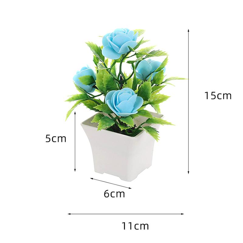 Simulated Potted Plant Vibrant Artificial Rose Bonsai Fake Plant Home Decor Realistic Simulated Flowers For Room Ornament