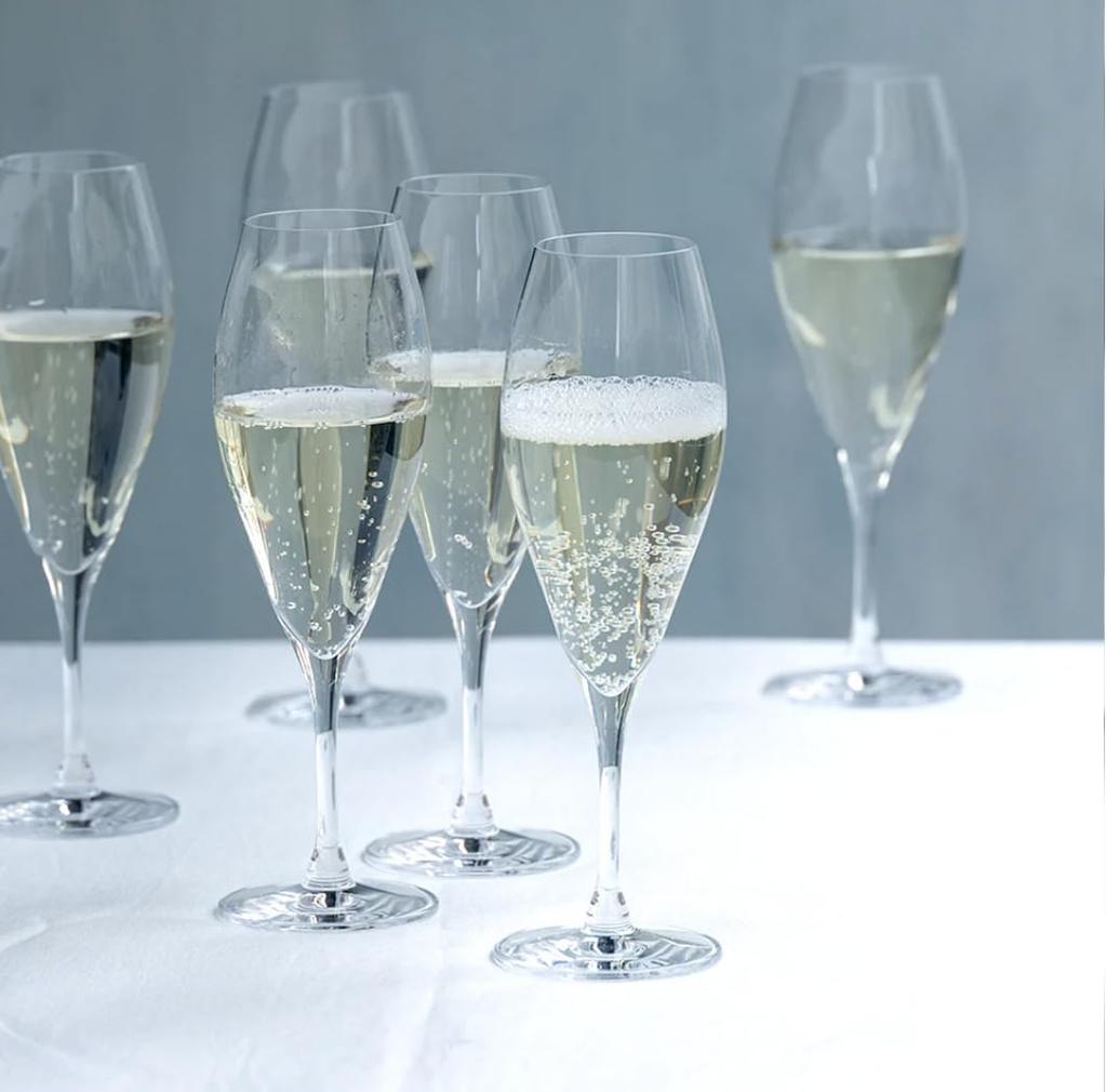 Kimura Glass Shop [Flute Glasses 6oz, Set of 2, No Box] Champagne Glasses, Beer Glasses, Pair Glasses, Wedding Gift, 60th Birthday Gift, Housewarming