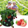 3 Pcs 3 Gallon Hanging Strawberry Planter Breathable Felt Material Tomato Grow Bag Garden Upside-Down Vegetable Planting Bags