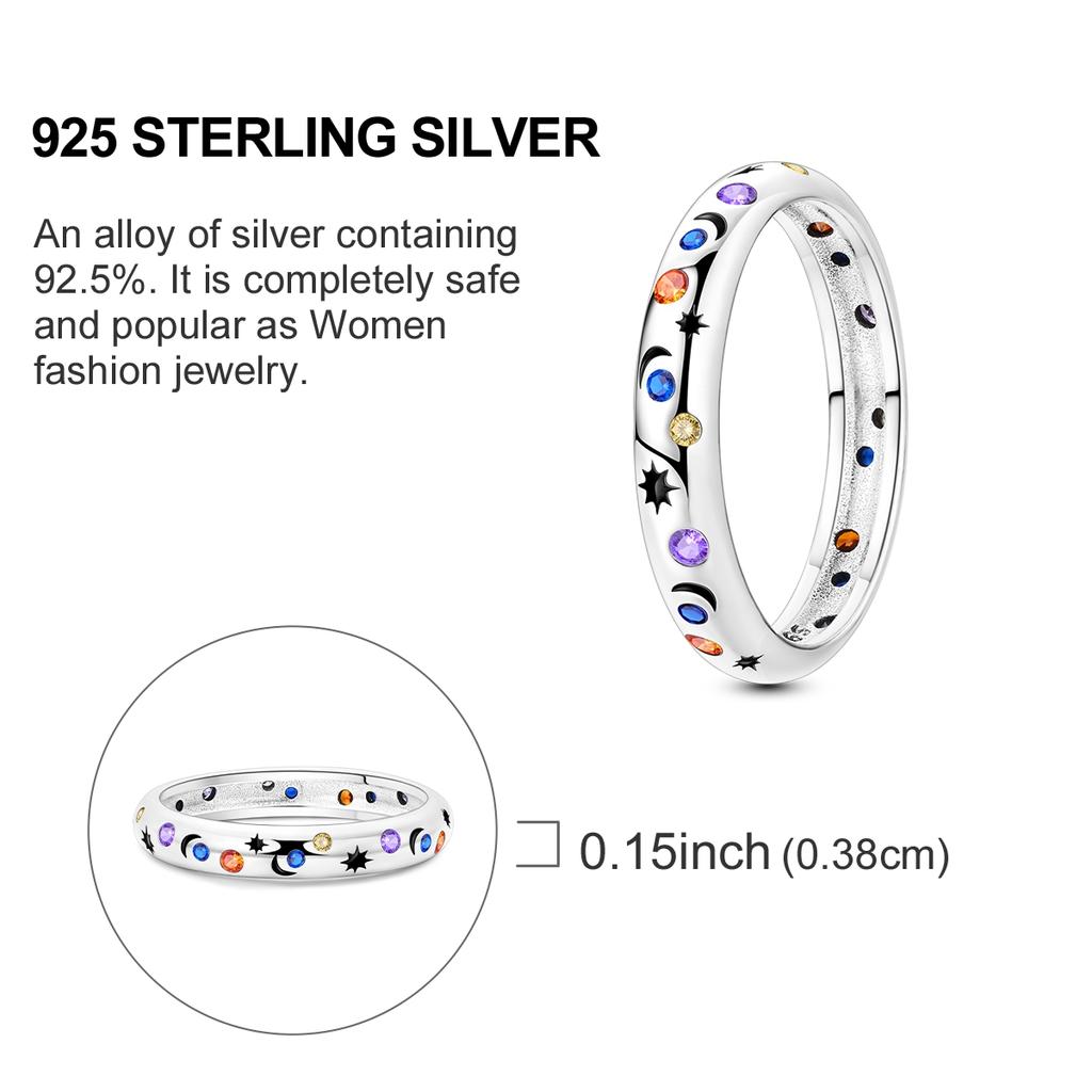 Women Rings 925 Silver Luxury Stackable Ring Original Design Zircon Finger Rings High Quality Wedding Jewelry Gift
