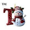 Personalized Snowman Letter Ornaments 2D Christmas Ornaments, for Tree, Customized Party Favors Kids Initial Ornament, Ornament DIY Hanging Xmas Decor