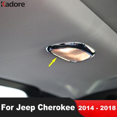 Couvercle de Lampe de Lecture de Toit de Voiture Garniture Pour Jeep Cherokee 2014 2015 2016 2017 2018 Moulures Intérieures Chromées Accessoires