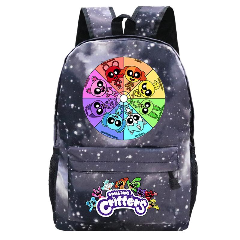 Cartoon Printed Children'S Backpack, Animation Schoolbag, Male And Female Primary And Secondary School Students Outdoor Travel Backpack