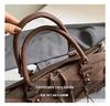 Trendsetting Matte Suede Rivet Motorcycle-Style Retro Crossbody Bag 2025: Large Capacity Handbag