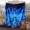 Personalized Flannel Throw Blanket,Demon Slayer Custom Printed Name, Cozy Plush Blanket For Home Use