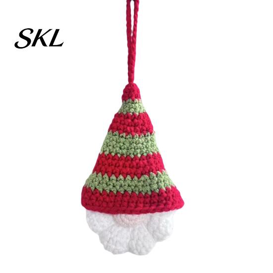 Festive Winter Room Ornaments Hand Crochet Christmas Gnome Ornaments, Knitted Faceless Hanging Decorations, Reusable Holiday Door Handles Yarn