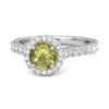 Peridot Round Halo Accents Ring – Sterling Silver