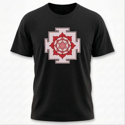 Bhuvaneshwari Yantra T Shirt Sacred Geometry Hindu Goddess Vintage Casual Soft Unisex Versatile Stylish Slightly