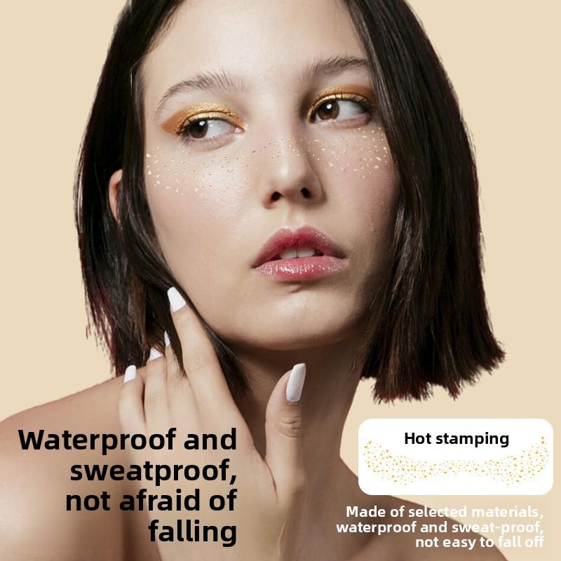 Freckle Tattoo Sticker Bronzing Hot Silver Waterproof Sweat-proof Long-lasting Freckle Sticker Glitter Star Makeup Party Makeup