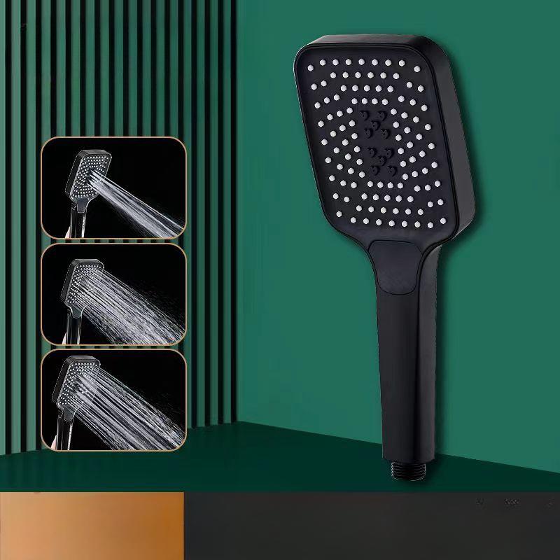

Квадратная трехуровневая насадка для душа под давлением, мощный ручной кран, насадка высокого давления для принятия душа и ванны в ванной комнате чёрный