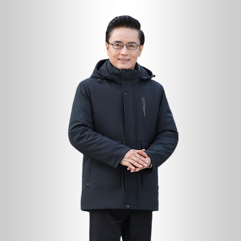Winter Men's Velvet Thickened Cotton-padded Clothes Can Be Removed From The Liner, Middle-aged and Elderly Casual Cotton Clothes Men