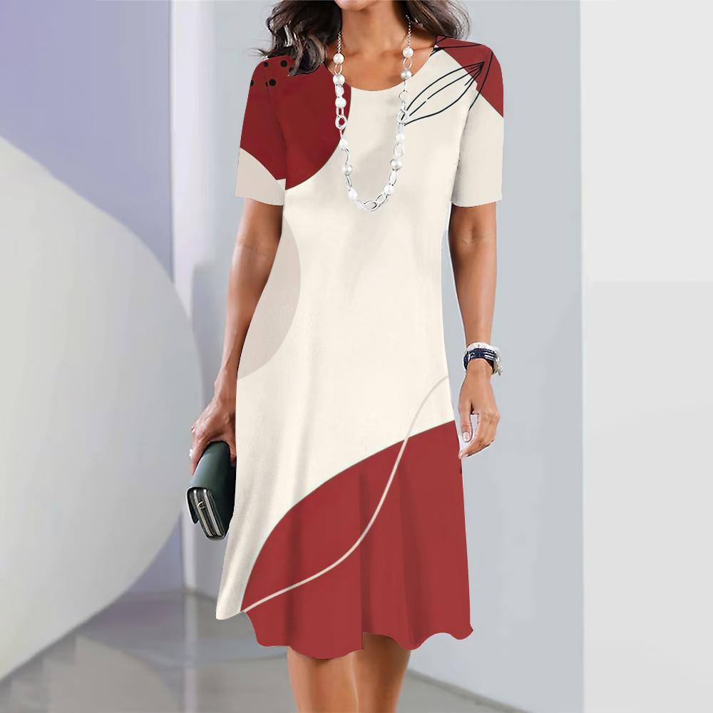 New Geometric Curve Graphic Printing Women's Dresses Elegant Dresses Summer Dresses Plus Size Women's Fashion Clothing