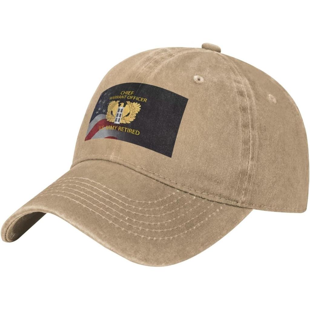 Retired Chief Warrant Officer Flag Washed Baseball Cap Adjustable Cotton Casual Dad Hat