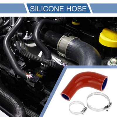 1 sada 25-38mm 098"-15" vnitřní průměr 90mm354" Délka 90° Červená Modrá Silikonová hadice pro auto