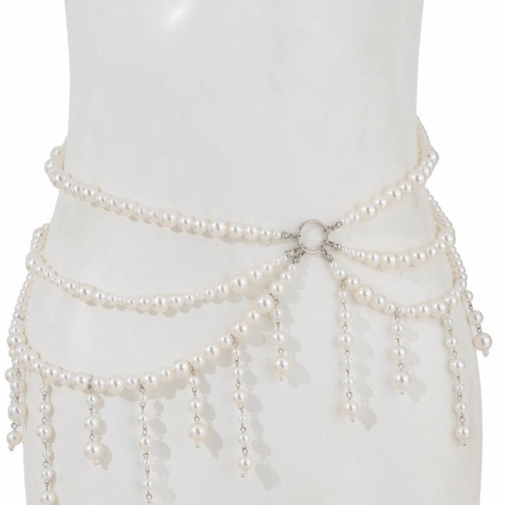 Baroque Style Faux Pearl Pendant Necklace Minimalist Design Body Jewelry  Sweater Accessories