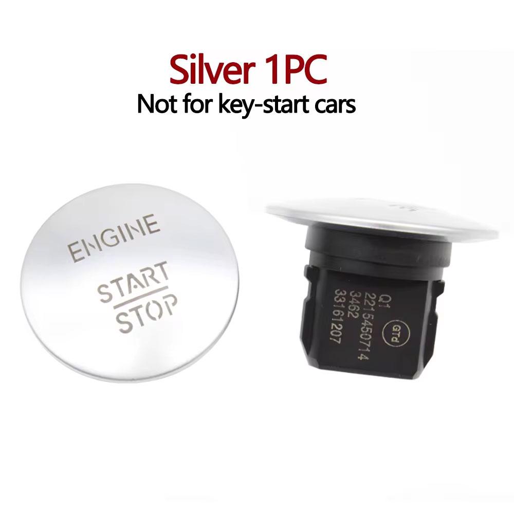 Car Keyless ONE-CLICK Start Stop Push Button Engine Ignition Switch For Mercedes Benz All Models C W204 GLK X204 W176 W205 W212 серебряный