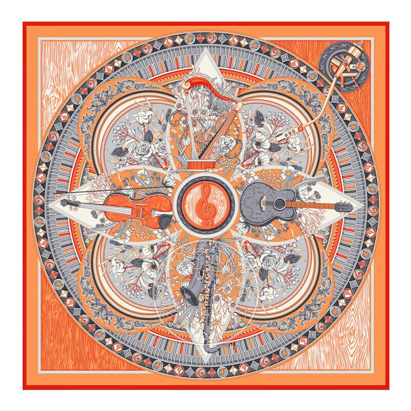 Aurora Floral Waltz 100% Mulberry Silk Scarf