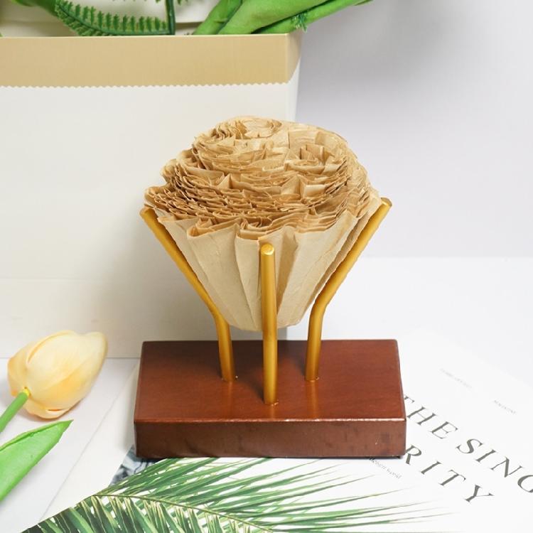 Coffee Filter Stand Hand Drip Paper Storage Rack Coffee Filter Support Coffee Rack Filter Shelf Wood Texture for Brewing