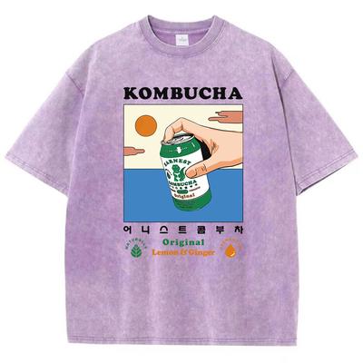 Kombucha Original Poster Printingmen'S Tees Baumwolle Street T Shirts Outdoor Beliebte T Kleidung Urlaub Lustige Kurzarm