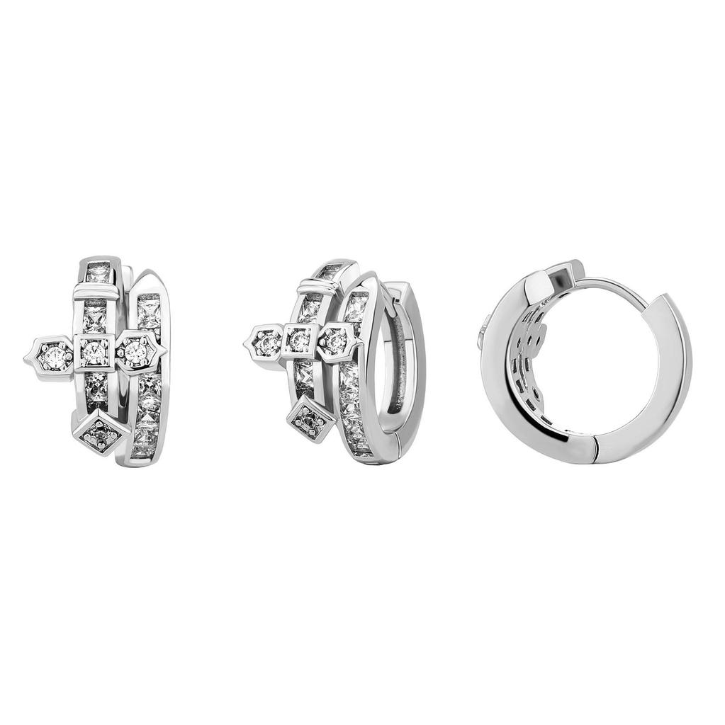 Jin'ao Zircon Sword of Justice Earrings - Trendy Hip Hop Unisex Fashion Accessories for Autumn/Winter