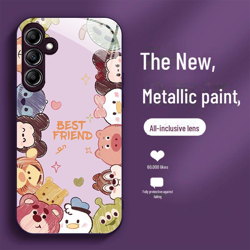 Samsung A14 Protective Case: Animal Print, Cute, High-End, Niche, Liquid, All-Inclusive, Anti-Fall Design.