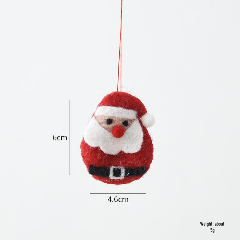 Christmas Wool Felt Santa, Snowman & Reindeer Bell Pendant