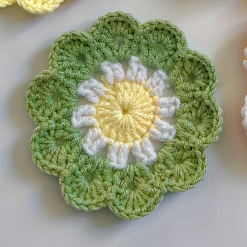Handmade Sunflower Coasters, Crochet Exquisite Heat Insulation Mats with Meal Mats, For Cups of Different Sizes, Home Decor