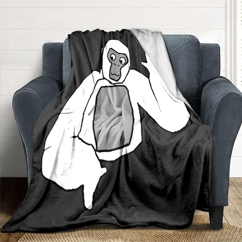 1Pc Gorilla Party Celebration Blanket For Couch Bed Plush Cozy Fuzzy Blanket Super Soft Warm Blankets For Fall And Winter 091896