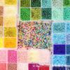 2mm Multi-Color Glass Seed Bead Necklace Set for DIY Bracelets & Embellishments