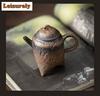 160ml Retro Old Rock Mud Teapot Ancient Early Burnt Gilded Iron Glaze Pot Chinese Tea Making Kettle Kung Fu Tea Items Ornaments