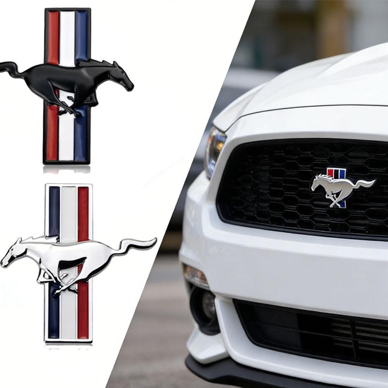 DTNS3 3D Metal Car Front Grille Emblem For Ford Mustang ST Racing Focus Fiesta EcoSport Escort Ranger Fusion Mondeo Edge Taurus Shelby