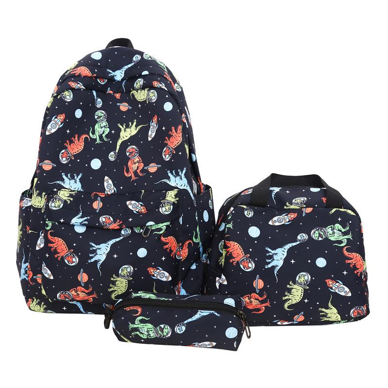 Cute Printed Lightweight Backpack 2024 New Niche Versatile Multi-piece Set Schoolbag Large-capacity Middle School Student Backpack